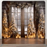 Aperturee - Aperturee Christmas Tree Indoor Square Tension Holiday Backdrop